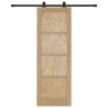 Porte coulissante avec ensemble de quincaillerie 73,5x211 cm Bois massif Pin 