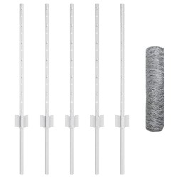 Poteaux de clôture 5 pcs U-Channel 60 cm Acier galvanisé 