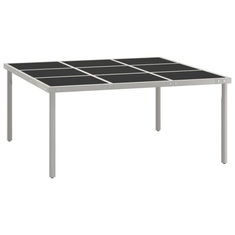 Table de salle à manger de jardin 170x170x74,5cm Verre et acier Table de salle à manger de jardin 170x170x74,5cm Verre et acier