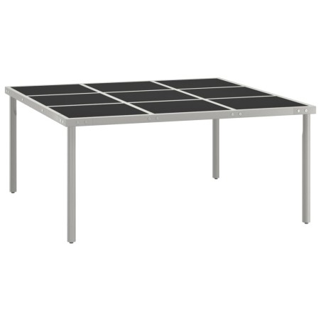 Table de salle à manger de jardin 170x170x74,5cm Verre et acier 