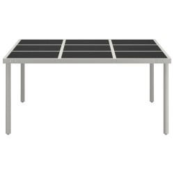 Table de salle à manger de jardin 170x170x74,5cm Verre et acier 
