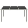 Table de salle à manger de jardin 170x170x74,5cm Verre et acier 