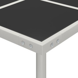Table de salle à manger de jardin 170x170x74,5cm Verre et acier 
