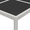 Table de salle à manger de jardin 170x170x74,5cm Verre et acier 