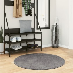 Tapis HUARTE à poils courts doux et lavable anthracite Ø 100 cm 