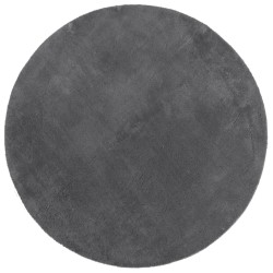 Tapis HUARTE à poils courts doux et lavable anthracite Ø 100 cm 