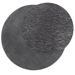 Tapis HUARTE à poils courts doux et lavable anthracite Ø 100 cm 