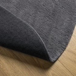 Tapis HUARTE à poils courts doux et lavable anthracite Ø 100 cm 