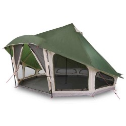 Tente familiale Tipi verte pour 10 personnes, imperméable 