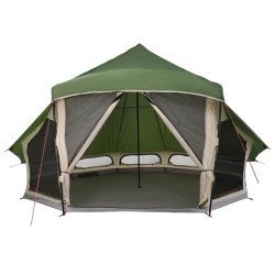Tente familiale Tipi verte pour 10 personnes, imperméable 