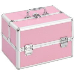 Mallette à maquillage 22x30x21 cm Rose Aluminium  