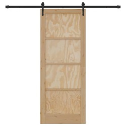 Porte coulissante avec quincaillerie 'ORKDAL'en bois de pin massif 