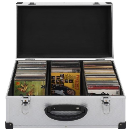 Étui de CD pour 60 CD Aluminium ABS Argenté 
