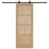 Porte Coulissante avec Quincaillerie 78x202 cm en Bois Massif de Pin 