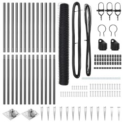 Jeu de clôtures Set de 2 Gris Métal 25 x 1,2 m Durable 