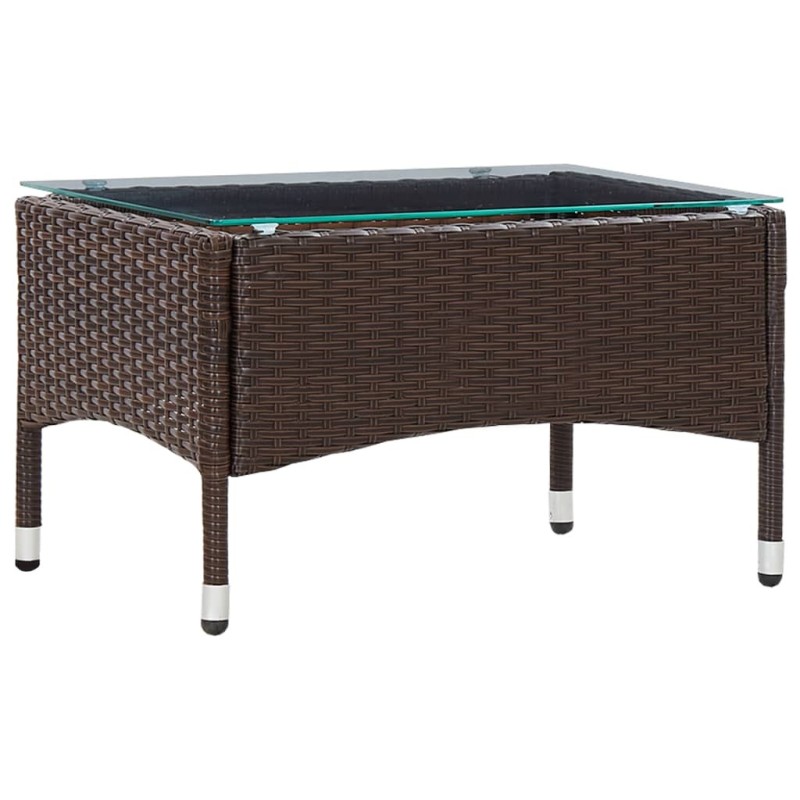 Table basse Marron 60x40x36 cm Résine tressée Table basse Marron 60x40x36 cm Résine tressée