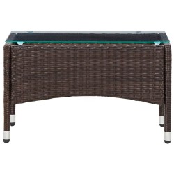 Table basse Marron 60x40x36 cm Résine tressée 