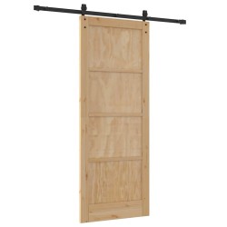 Porte coulissante avec quincaillerie 83x211 cm Bois massif Pin 