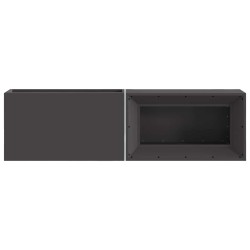 brasero avec rangement pour bûches Noir 160x45x35 cm Acier 