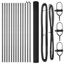 Ensemble de poteaux de clôture Set de 2 Gris Métal 25 x 1,5 m 