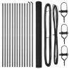 Ensemble de poteaux de clôture Set de 2 Gris Métal 25 x 1,5 m 