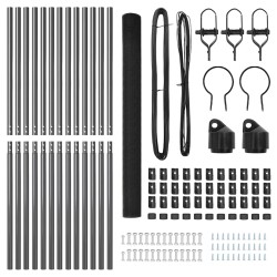 Ensemble de poteaux de clôture Set de 2 Gris Métal 25 x 1,5 m 
