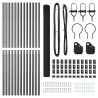 Ensemble de poteaux de clôture Set de 2 Gris Métal 25 x 1,5 m 
