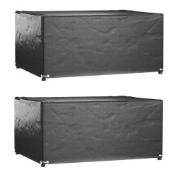 Housses salon de jardin2pcs 8œillets 180x135x80cm rectangulaire 
