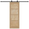 Porte coulissante avec ensemble de matériel ORKDAL en bois massif de pin 