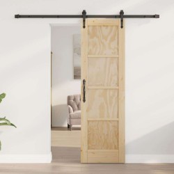 Porte coulissante avec ensemble de matos 61x198,5 cm Bois solide en pin 