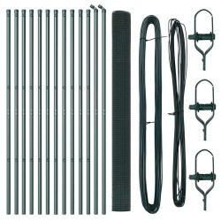 Kit de poteaux de clôture Ensemble de 2 Vert Acier en poudre 