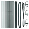 Kit de poteaux de clôture Ensemble de 2 Vert Acier en poudre 