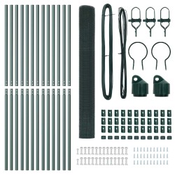 Kit de poteaux de clôture Ensemble de 2 Vert Acier en poudre 