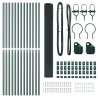 Kit de poteaux de clôture Ensemble de 2 Vert Acier en poudre 