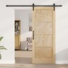 Porte coulissante avec matériel 83x202 cm en bois massif de pin 