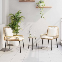 Ensemble de salle à manger pour jardin avec oreiller 3 pcs 