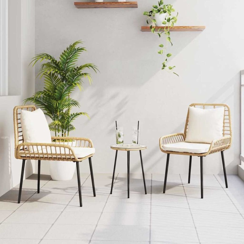 Ensemble de salle à manger pour jardin avec oreiller 3 pcs 