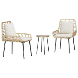 Ensemble de salle à manger pour jardin avec oreiller 3 pcs 
