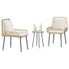Ensemble de salle à manger pour jardin avec oreiller 3 pcs 