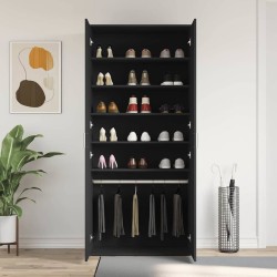 Meuble à chaussures Noir 80x39x180 cm Bois d'ingénierie 