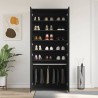 Meuble à chaussures Noir 80x39x180 cm Bois d'ingénierie 