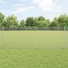 Clôture en fil soudé avec 22 poteaux U Argent 0.8x50 m Acier 