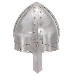 Casque de chevalier médiéval antique pour GN Argenté Acier 