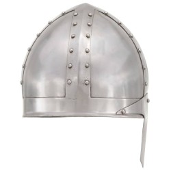 Casque de chevalier médiéval antique pour GN Argenté Acier 