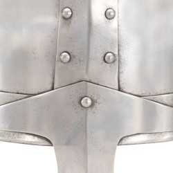 Casque de chevalier médiéval antique pour GN Argenté Acier 