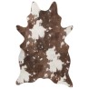 Tapis marron et blanc motif vache lavable antidérapant 