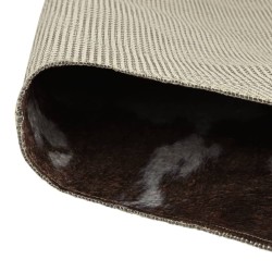 Tapis marron et blanc motif vache lavable antidérapant 