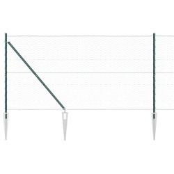 Ensemble de Clôture 2 unités Vert Acier 25 x 1,2 m Durable 
