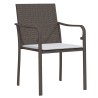 Ensemble de jardin 3 pièces avec coussins en poly rotin marron. 