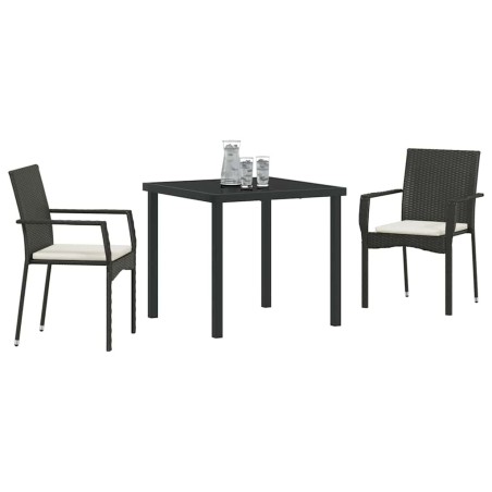 Ensemble de Chaises de Jardin 3 pcs Noir 80 x 80 x 73 cm 